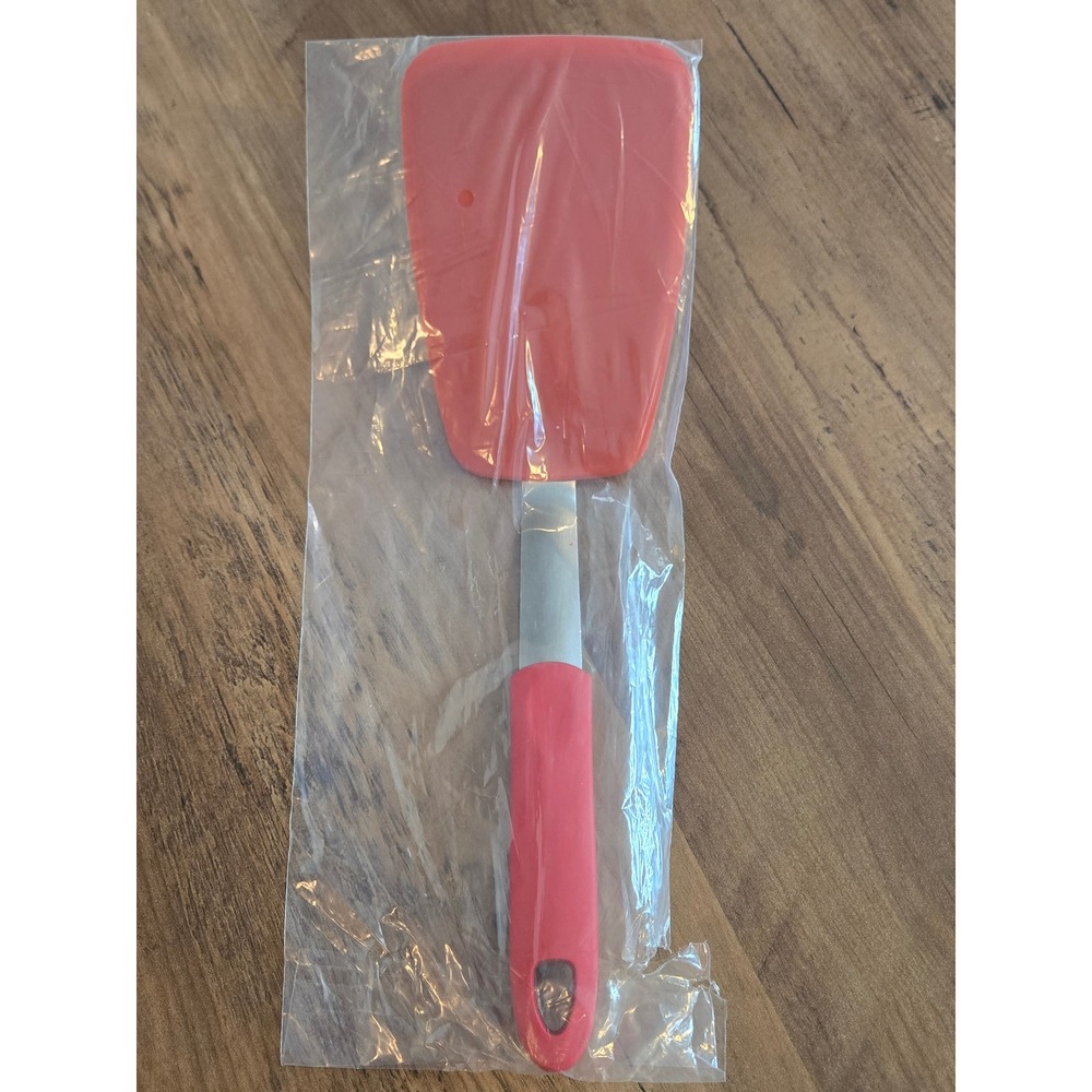 StarPack Red Silicone Spatula Turner Stainless Steel Handle Heat Resistant 12in